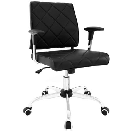 EAST END IMPORTS Lattice Vinyl Office Chair- Black EEI-1247-BLK
